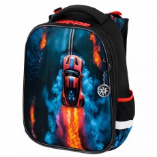 Ранец BRAUBERG PREMIUM, 2 отделения, с брелоком, Foggy car, 3D-панель, 38х29х16 см, 273103