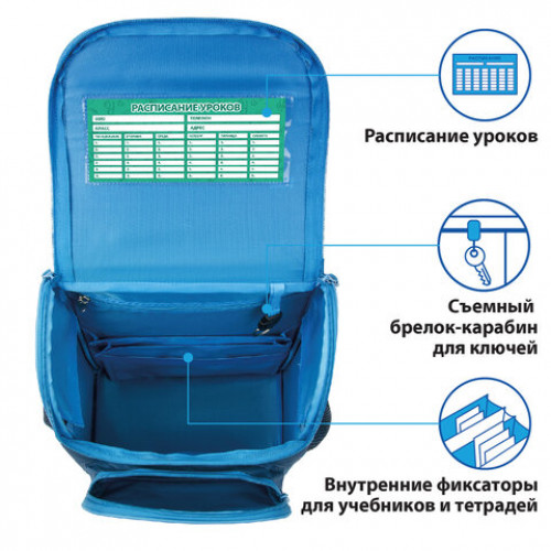 Ранец ПИФАГОР BASIC, с эргономичной спинкой, Quatro, 35х28х18 см, 229935