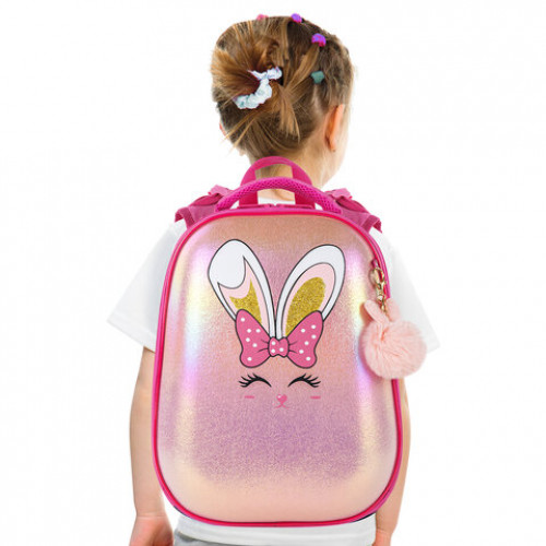 Ранец BRAUBERG SHINY, 2 отделения, Honey bunny, 36х28х14 см, 270695