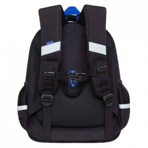 Ранец GRIZZLY анатомическая спинка, c бейджем, для мальчиков, SPACE, 36х28х20 см, RAz-287-3/1