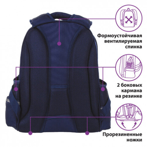 Ранец ЮНЛАНДИЯ LIGHT, 2 отделения, Sneakers, 38х29х16 см, 228793