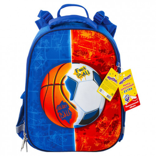 Ранец ЮНЛАНДИЯ EXTRA, с дополнительным объемом, Sports ball, 38x29x18 см, 228802