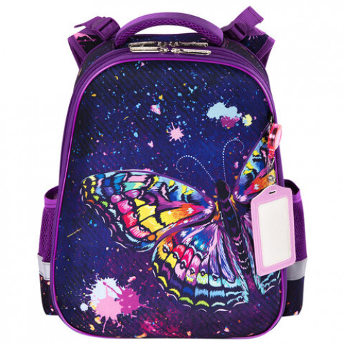 Ранец ЮНЛАНДИЯ EXTRA, с дополнительным объемом, Colorful butterfly, 38х29х18 см, 270674