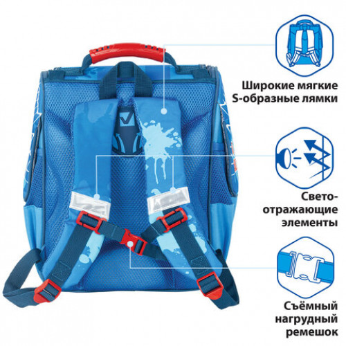 Ранец BRAUBERG STYLE c эргономичной спинкой, Goal, 35х28х18 см, 229927