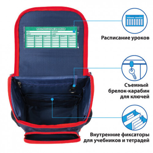 Ранец ПИФАГОР BASIC, с эргономичной спинкой, Jeep, 35х28х18 см, 229936