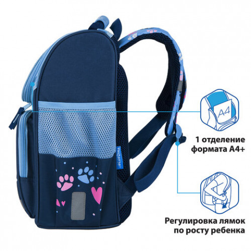 Ранец ПИФАГОР BASIC, с эргономичной спинкой, Little friend, 35х28х18 см, 270684