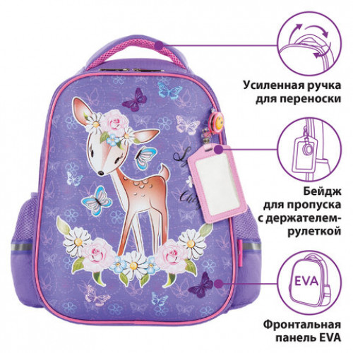Ранец ЮНЛАНДИЯ LIGHT, 2 отделения, Spring-chirp, 38х29х16 см, 229912