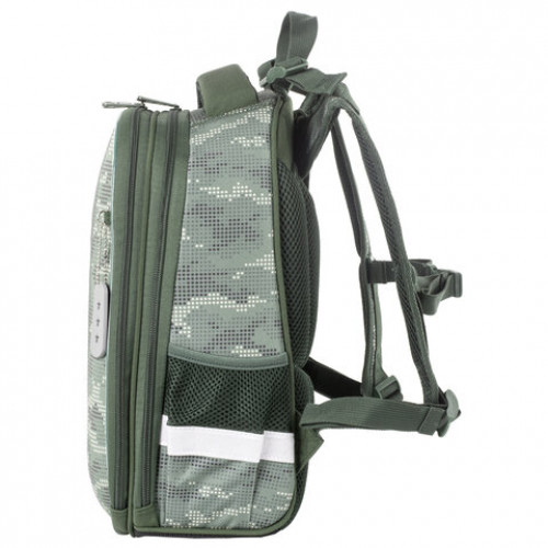 Ранец BRAUBERG PREMIUM, 2 отделения, с брелком, Army, 38х29х16 см, 228783