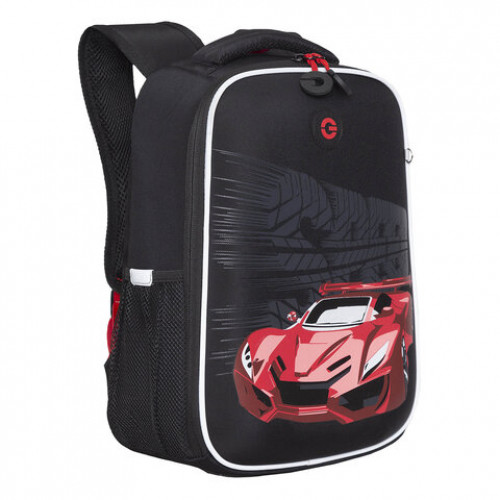 Ранец GRIZZLY анатомическая спинка, облегченный, для мальчиков, RED CAR, 37х26х16 см, RAw-397-4/3