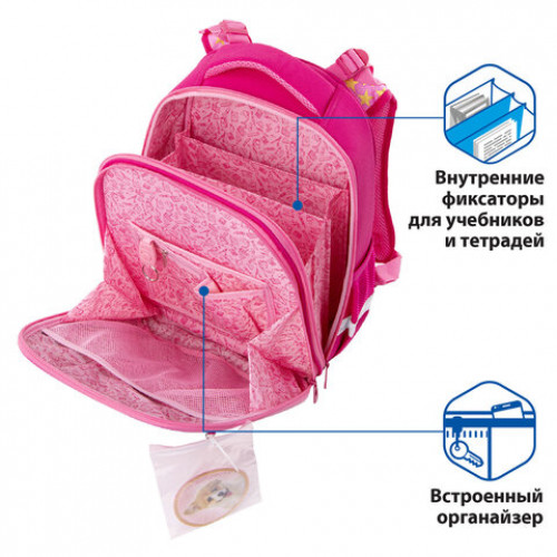 Ранец BRAUBERG PREMIUM, 2 отделения, с запасным патчем, Happy kitten, 38х29х16 см, 229896