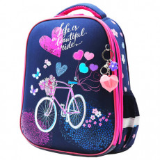 Ранец BRAUBERG PREMIUM, 2 отделения, с брелком, Beautiful ride, 38х29х16 см, 270594
