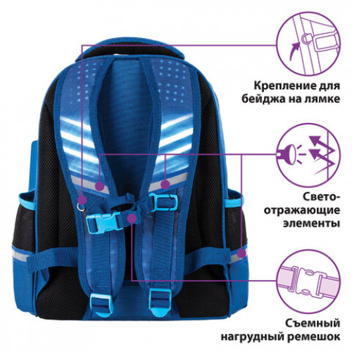 Ранец ЮНЛАНДИЯ LIGHT, 2 отделения, Street energy, 38х29х16 см, 229914