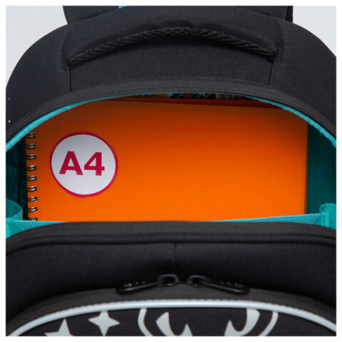Ранец GRIZZLY анатомическая спинка, c брелоком, для девочек, STAR CAT, 36х28х20 см, RAz-286-12/1