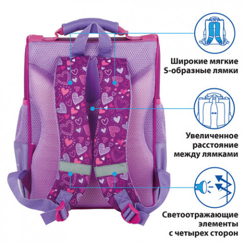 Ранец ПИФАГОР BASIC, с эргономичной спинкой, Smart owls, 35х28х18 см, 229933