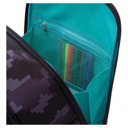 Ранец GRIZZLY анатомическая спинка, с бейджем, для мальчиков, CUBES, 36х29х18 см, RAf-593-5/1