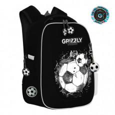 Ранец GRIZZLY анатомическая спинка, с брелоком, для мальчиков, BALL, 36х29х18 см, RAf-393-4/3