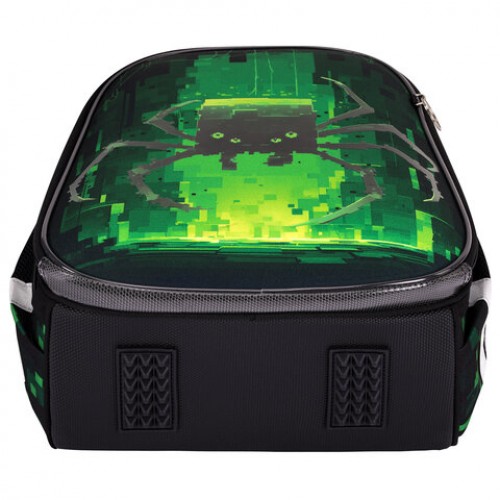 Ранец BRAUBERG PREMIUM, 2 отделения, с брелоком, Digital spider, LED-ЛАМПОЧКИ, 38х29х16 см, 273101