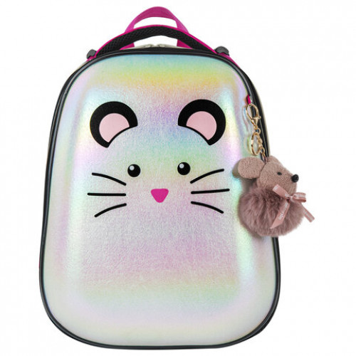Ранец BRAUBERG SHINY, 2 отделения, Curious mouse, 36х28х14 см, 270696
