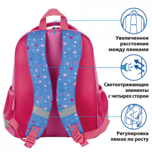Ранец ПИФАГОР EVA BASIC, 1 отделение, Happy girl, 39х30х16 см, 229938