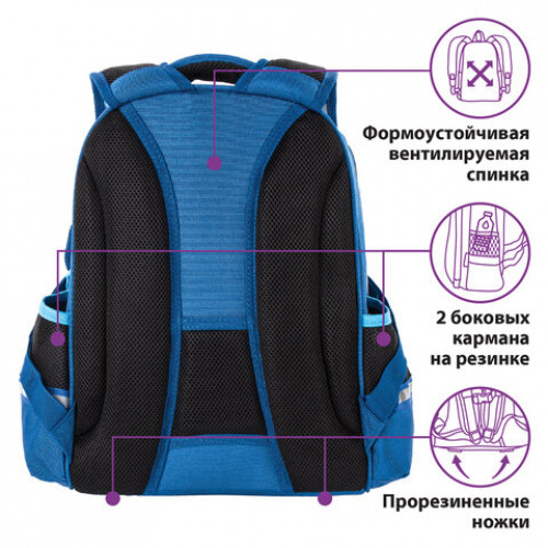 Ранец ЮНЛАНДИЯ LIGHT, 2 отделения, Street energy, 38х29х16 см, 229914