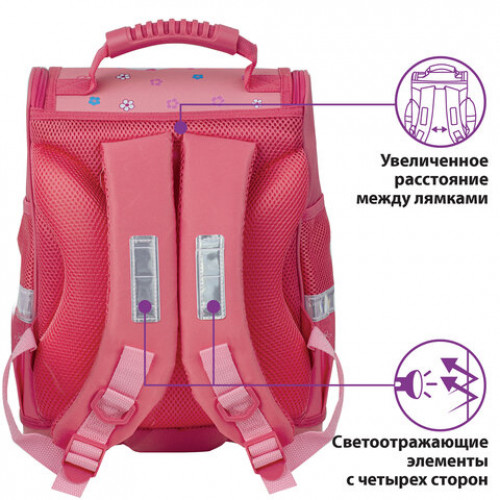 Ранец ЮНЛАНДИЯ WISE для начальной школы, Bunny, 37х29х15 см, 229945
