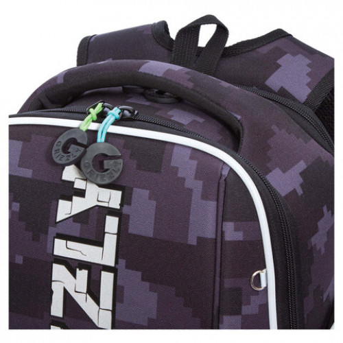 Ранец GRIZZLY анатомическая спинка, с бейджем, для мальчиков, CUBES, 36х29х18 см, RAf-593-5/1