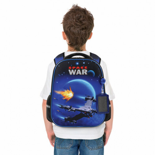 Ранец ЮНЛАНДИЯ LIGHT, 2 отделения, Space war, 38х29х16 см, 270607