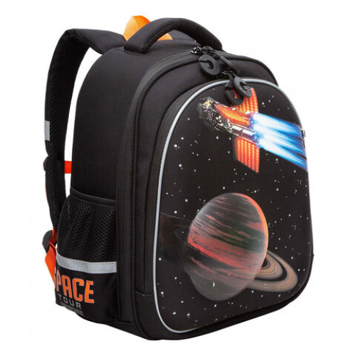 Ранец GRIZZLY анатомическая спинка, c брелоком, для мальчиков, SATURN, 36х28х20 см, R, RAz-387-1/1
