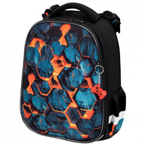 Ранец BRAUBERG ORIGINAL, 2 отделения, с брелком, Hot spill, 38х29х16 см, 274405