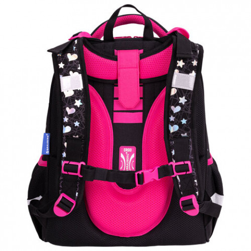 Ранец BRAUBERG LUMINOUS, 2 отделения, с брелоком, Cats first, СВЕТЯЩИЙСЯ РИСУНОК, 38х29х16 см, 271367