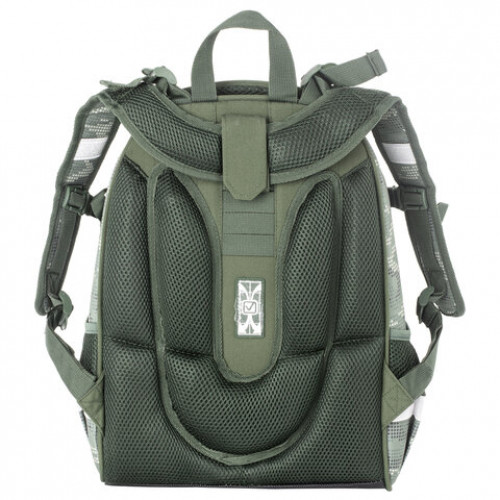 Ранец BRAUBERG PREMIUM, 2 отделения, с брелком, Army, 38х29х16 см, 228783