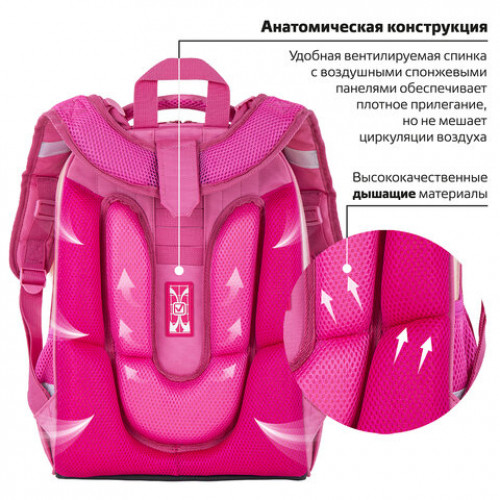 Ранец BRAUBERG SHINY, 2 отделения, Honey bunny, 36х28х14 см, 270695