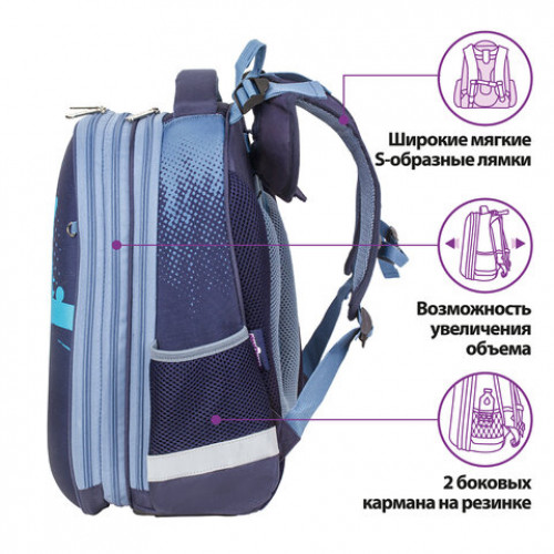 Ранец ЮНЛАНДИЯ EXTRA, с дополнительным объемом, Forward, ГОЛОГРАФИЧЕСКИЙ, 38x29x18 см, 229930