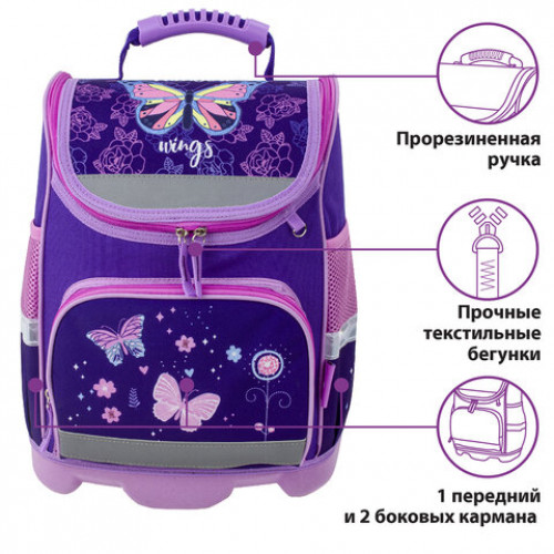 Ранец ЮНЛАНДИЯ WISE для начальной школы, Dreams, 37х29х15 см, 229944