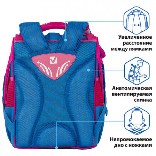 Ранец BRAUBERG STYLE c эргономичной спинкой, Butterflies, 35х28х18 см, 229922