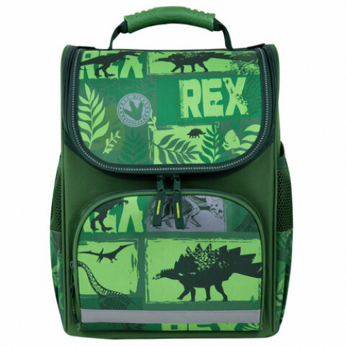 Ранец ПИФАГОР BASIC, 1 отделение, 3 кармана, эргономичная спинка, Dinoland, 35х28х18 см, 271373