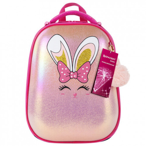 Ранец BRAUBERG SHINY, 2 отделения, Honey bunny, 36х28х14 см, 270695