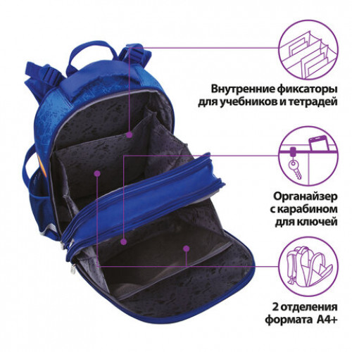 Ранец ЮНЛАНДИЯ EXTRA, с дополнительным объемом, Sports ball, 38x29x18 см, 228802
