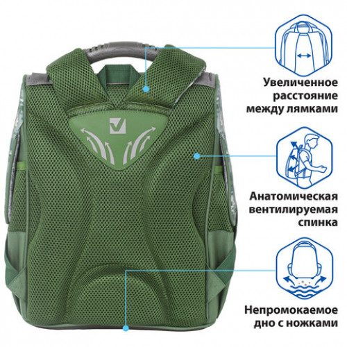 Ранец BRAUBERG STYLE c эргономичной спинкой, Patriot, 35х28х18 см, 229926