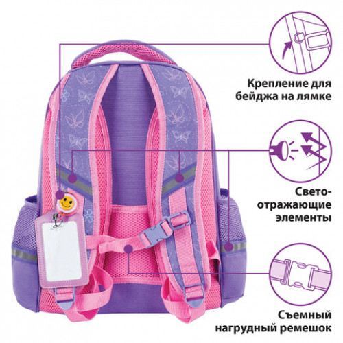 Ранец ЮНЛАНДИЯ LIGHT, 2 отделения, Spring-chirp, 38х29х16 см, 229912