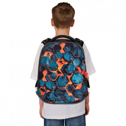 Ранец BRAUBERG ORIGINAL, 2 отделения, с брелком, Hot spill, 38х29х16 см, 274405