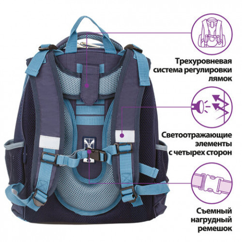 Ранец ЮНЛАНДИЯ EXTRA, с дополнительным объемом, Forward, ГОЛОГРАФИЧЕСКИЙ, 38x29x18 см, 229930