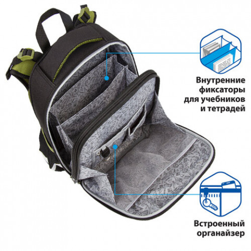 Ранец BRAUBERG PREMIUM, 2 отделения, с брелком, Mountain conqueror, 38х29х16 см, 229907