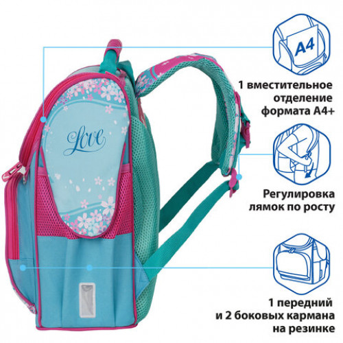 Ранец BRAUBERG STYLE c эргономичной спинкой, Ballerina, 35х28х18 см, 229924