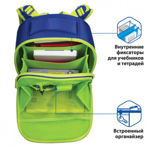 Ранец BRAUBERG PREMIUM, 2 отделения, с брелоком, для мальчиков, Супер-мячи, 38х29х18 см, 227822
