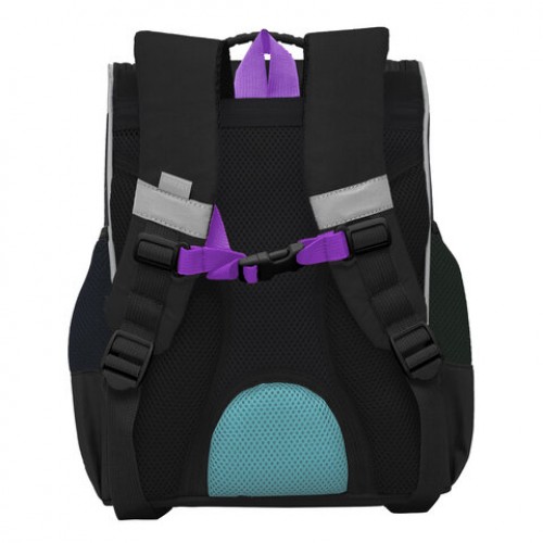 Ранец GRIZZLY анатомическая спинка, с мешком для обуви, для девочек, BOWS, 33х25х13 см, RAm-584-8/1