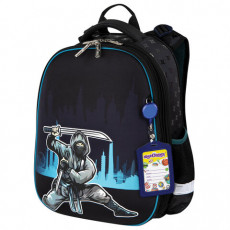 Ранец ЮНЛАНДИЯ EXTRA с дополнительным объемом, 2 отделения, Black ninja, 38x29x18 см, 271380