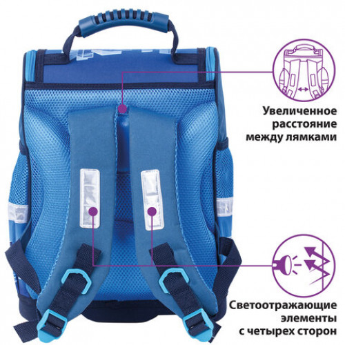 Ранец ЮНЛАНДИЯ WISE для начальной школы, Skate, 37х29х15 см, 229947