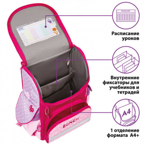 Ранец ЮНЛАНДИЯ by TIGER FAMILY, Эргономичный, Little princess, 35х31х19 см, 229985