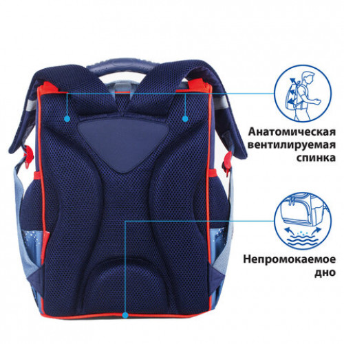 Ранец ПИФАГОР BASIC, с эргономичной спинкой, Jeep, 35х28х18 см, 229936
